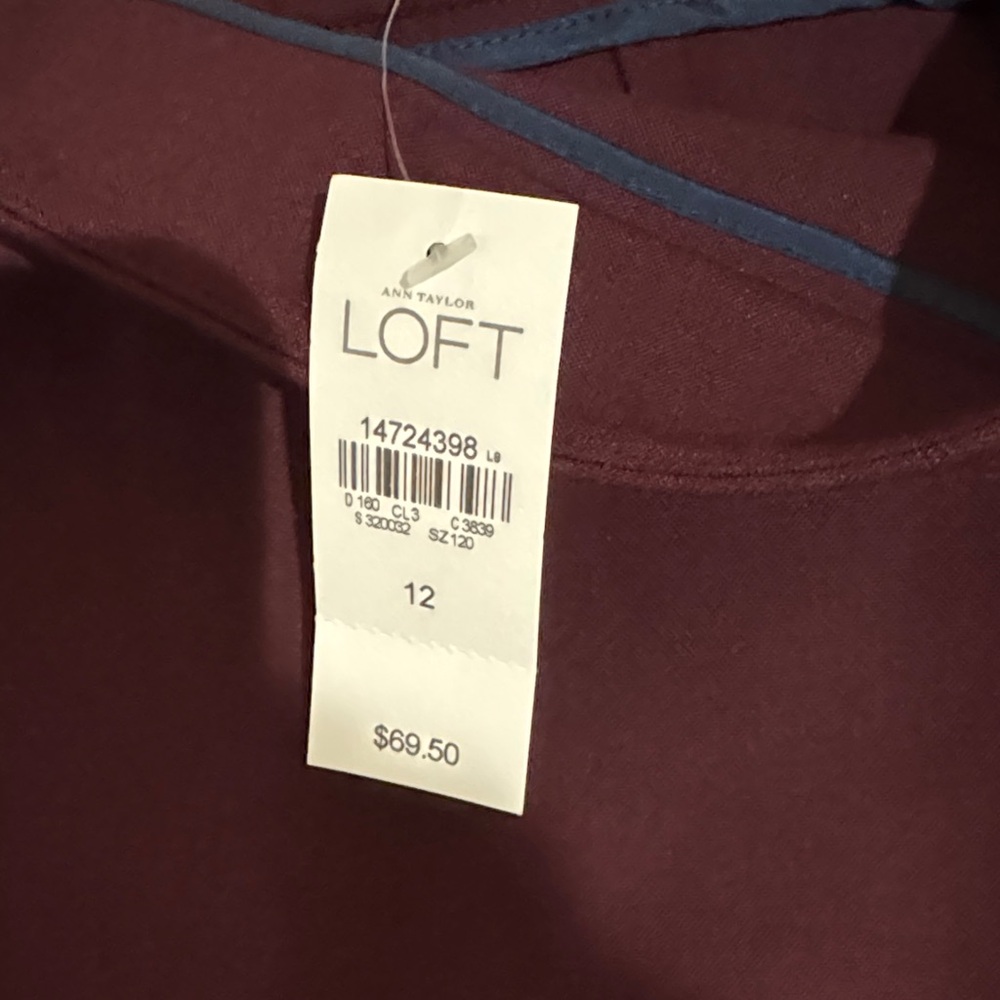 LOFT Rich Burgundy Pencil Skirt - Picture 3 of 5